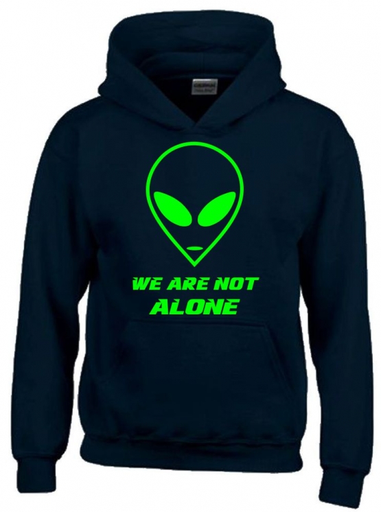 We are not alone ! Alien Kinder Sweatshirt mit Kapuze HOODIE Kids Gr.128 - 164 cm