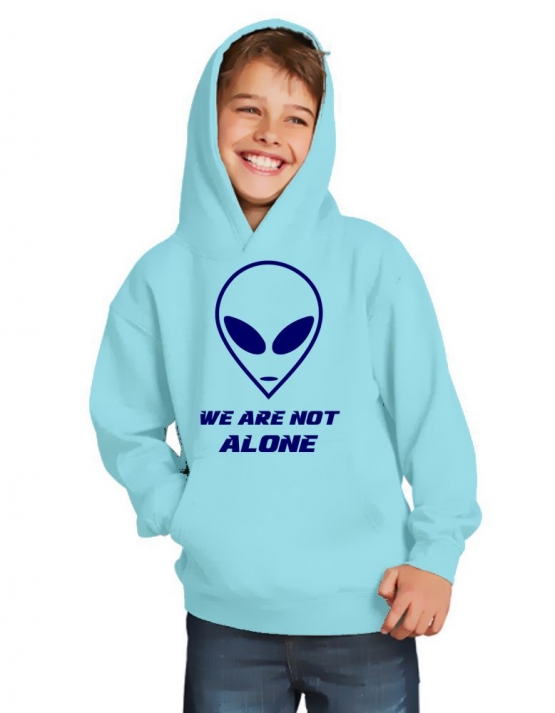 We are not alone ! Alien Kinder Sweatshirt mit Kapuze HOODIE Kids Gr.128 - 164 cm