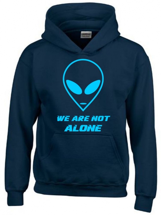 We are not alone ! Alien Kinder Sweatshirt mit Kapuze HOODIE Kids Gr.128 - 164 cm