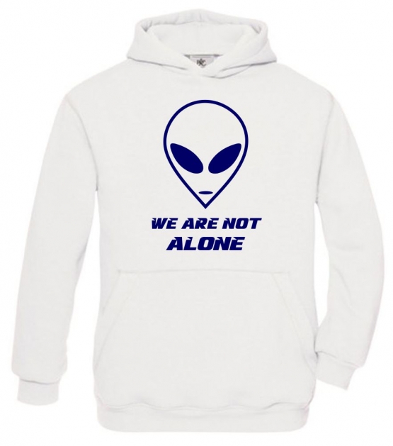 We are not alone ! Alien Kinder Sweatshirt mit Kapuze HOODIE Kids Gr.128 - 164 cm