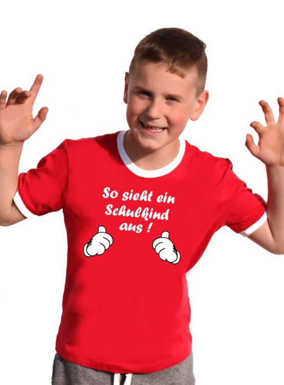 So sieht ein Schulkind aus !! Kids Gr.104 - 140 cm Einschulung, erster Schultag, 1. Klasse, Kindergartenabschied T-Shirt