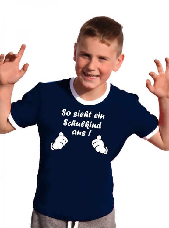 So sieht ein Schulkind aus !! Kids Gr.104 - 140 cm Einschulung, erster Schultag, 1. Klasse, Kindergartenabschied T-Shirt