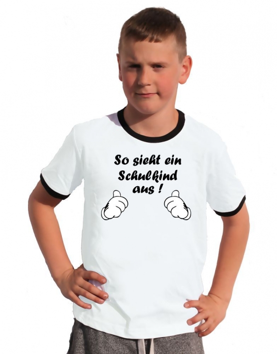 So sieht ein Schulkind aus !! Kids Gr.104 - 140 cm Einschulung, erster Schultag, 1. Klasse, Kindergartenabschied T-Shirt