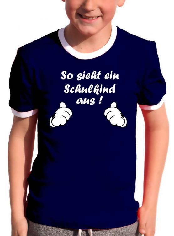 So sieht ein Schulkind aus !! Kids Gr.104 - 140 cm Einschulung, erster Schultag, 1. Klasse, Kindergartenabschied T-Shirt