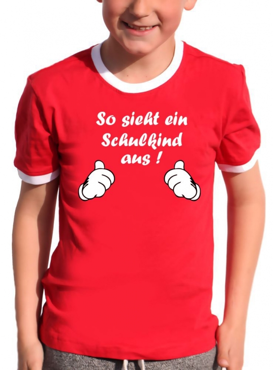 So sieht ein Schulkind aus !! Kids Gr.104 - 140 cm Einschulung, erster Schultag, 1. Klasse, Kindergartenabschied T-Shirt