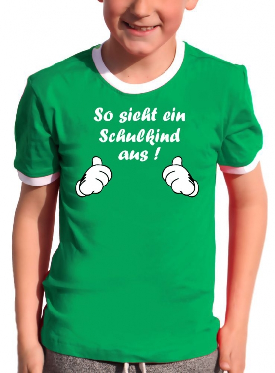 So sieht ein Schulkind aus !! Kids Gr.104 - 140 cm Einschulung, erster Schultag, 1. Klasse, Kindergartenabschied T-Shirt