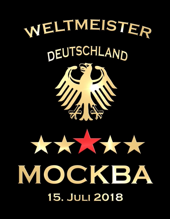 WELTMEISTER DEUTSCHLAND 5. STERN MOSKAU FINALE T-Shirt schwarz rot gold S M L XL XXL 3XL 4XL 5XL