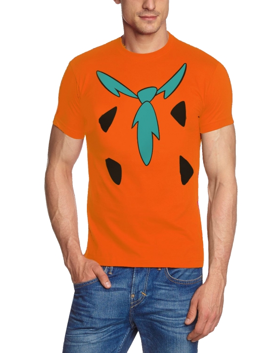 FRED FEUERSTEIN The Flintstones ORIGINAL T-Shirt  orange Kostüm Karneval Fasching Gr. S M L XL 2XL