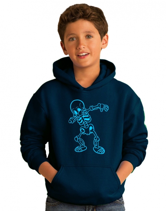 Dabbing Skelett Hoodie Sweatshirt mit Kapuze Gr. 116 128 140 152 164 cm