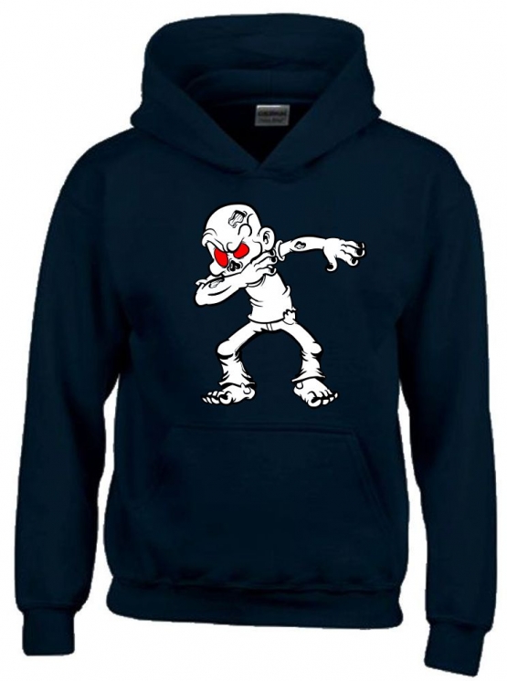 Dabbing ZOMBIE schwarz oder dunkelblau Hoodie Sweatshirt mit Kapuze oder T-Shirt Gr. 116 128 140 152 164 cm