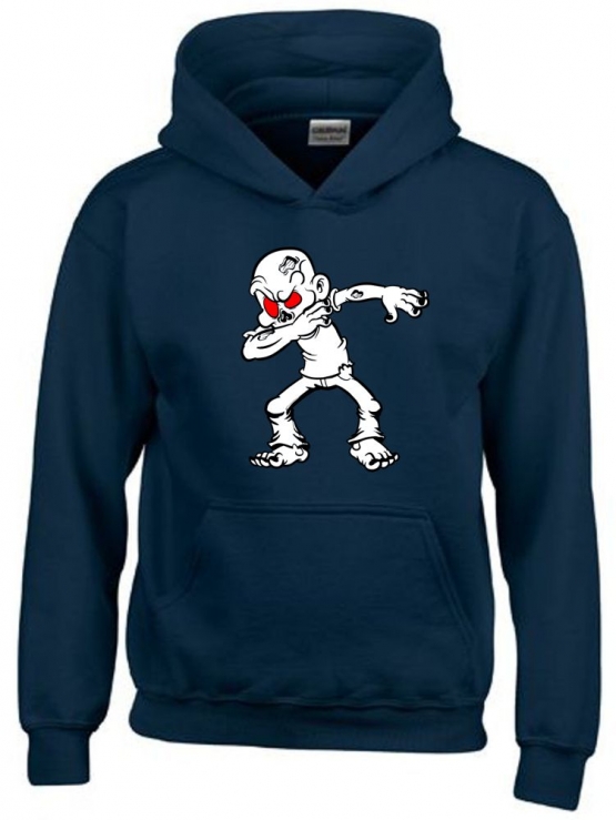 Dabbing ZOMBIE schwarz oder dunkelblau Hoodie Sweatshirt mit Kapuze oder T-Shirt Gr. 116 128 140 152 164 cm