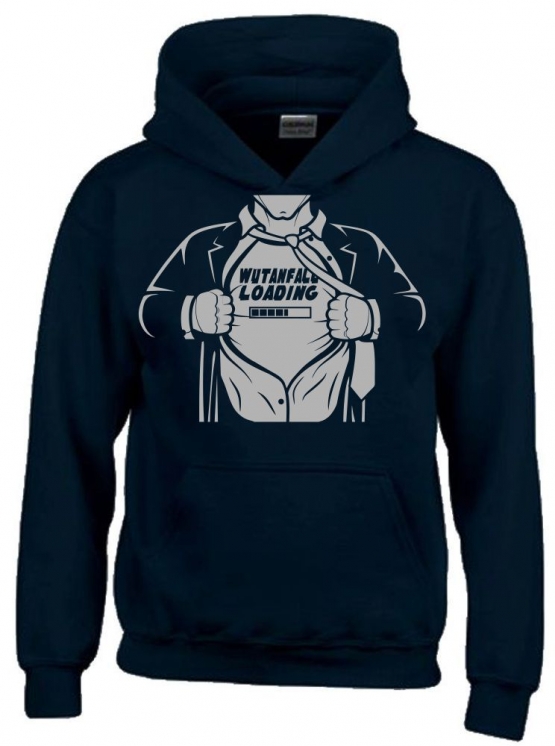 WUTANFALL LOADING ! Hoodie Sweatshirt mit Kapuze Superhelden Gr. 116 128 140 152 164 cm