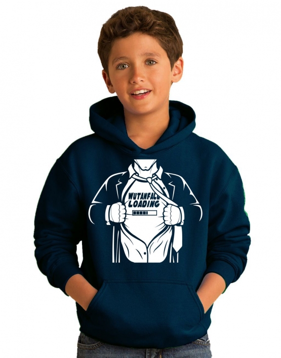 WUTANFALL LOADING ! Hoodie Sweatshirt mit Kapuze Superhelden Gr. 116 128 140 152 164 cm