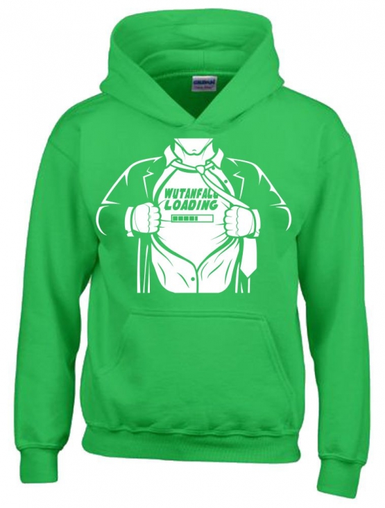 WUTANFALL LOADING ! Hoodie Sweatshirt mit Kapuze Superhelden Gr. 116 128 140 152 164 cm