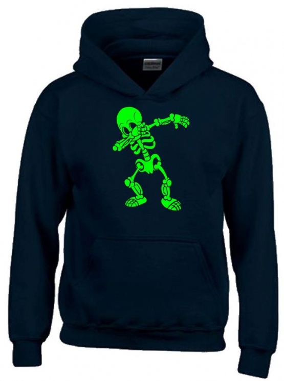 Dabbing Skelett Hoodie Sweatshirt mit Kapuze Gr. 116 128 140 152 164 cm Halloween 3C