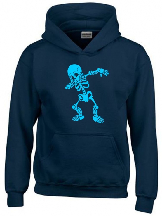 Dabbing Skelett Hoodie Sweatshirt mit Kapuze Gr. 116 128 140 152 164 cm Halloween 3C