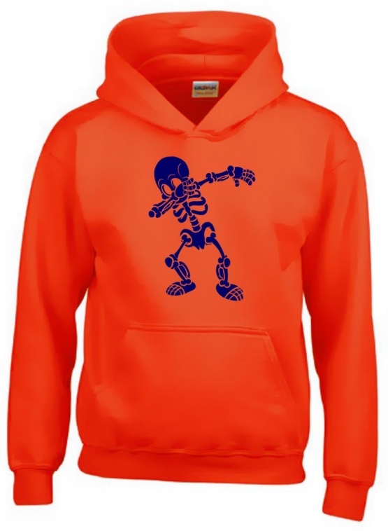 Dabbing Skelett Hoodie Sweatshirt mit Kapuze Gr. 116 128 140 152 164 cm Halloween 3C