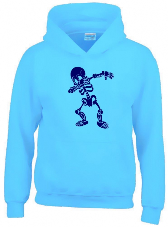 Dabbing Skelett Hoodie Sweatshirt mit Kapuze Gr. 116 128 140 152 164 cm Halloween 3C