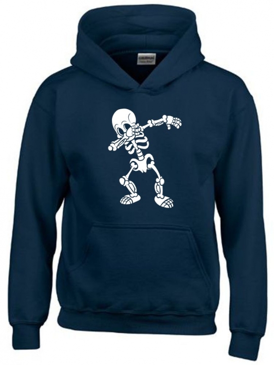 Dabbing Skelett Hoodie Sweatshirt mit Kapuze Gr. 116 128 140 152 164 cm Halloween 3C