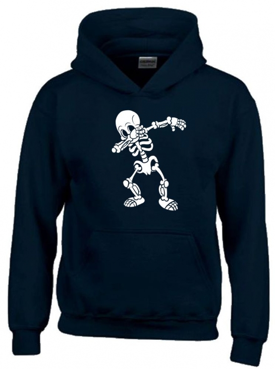 Dabbing Skelett Hoodie Sweatshirt mit Kapuze Gr. 116 128 140 152 164 cm Halloween 3C