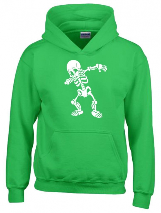 Dabbing Skelett Hoodie Sweatshirt mit Kapuze Gr. 116 128 140 152 164 cm Halloween 3C