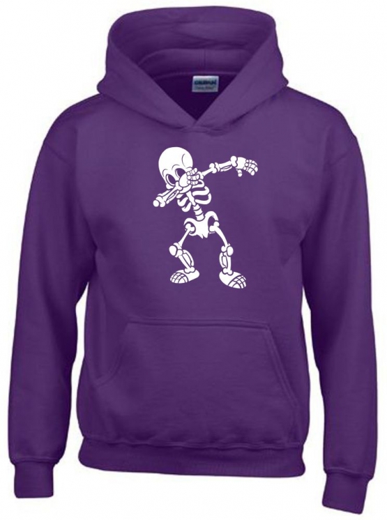 Dabbing Skelett Hoodie Sweatshirt mit Kapuze Gr. 116 128 140 152 164 cm Halloween 3C