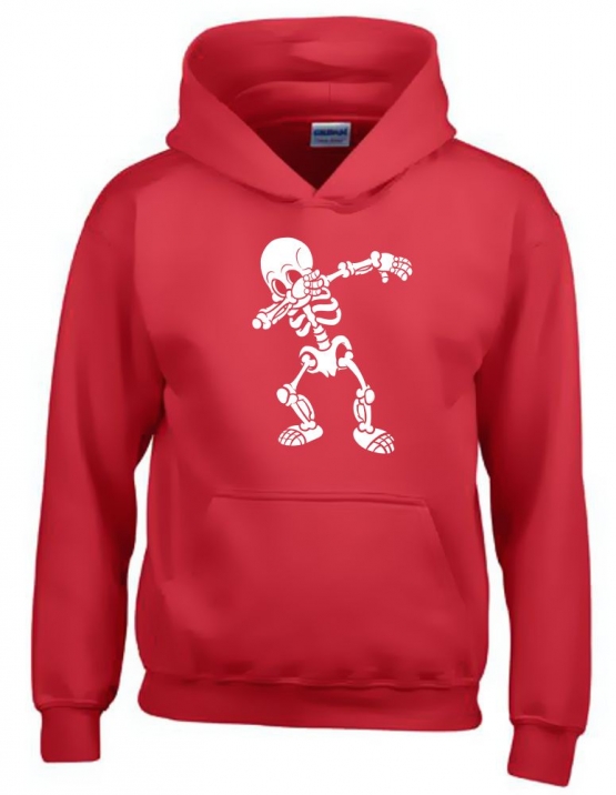 Dabbing Skelett Hoodie Sweatshirt mit Kapuze Gr. 116 128 140 152 164 cm Halloween 3C