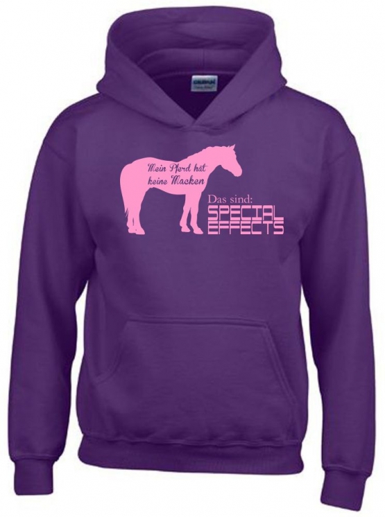 Mein Pferd hat keine Macken Das sind Special Effects ! Hoodie Sweatshirt mit Kapuze Gr. 116 128 140 152 164 cm Reiten Pferde