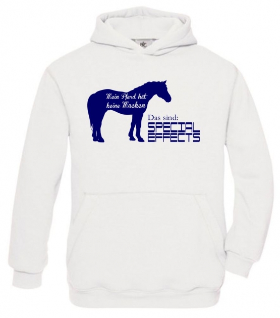 Mein Pferd hat keine Macken Das sind Special Effects ! Hoodie Sweatshirt mit Kapuze Gr. 116 128 140 152 164 cm Reiten Pferde