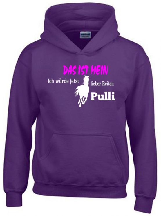 Das ist mein ICH WÜRDE JETZT LIEBER REITEN PULLI ! Hoodie Sweatshirt mit Kapuze Gr. 116 128 140 152 164 cm Reiten Pferde