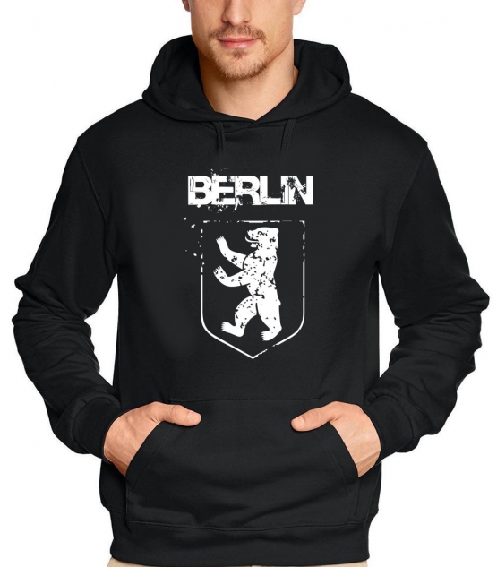 BERLIN T-Shirt oder Sweatshirt Hoodie mit Kapuze schwarz oliv blau Berliner Bär Vintage S M L XL XXL 3XL 4 XL 5XL