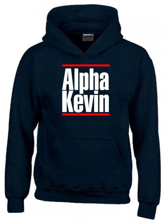 Alpha Kevin schwarz oder dunkelblau Hoodie Sweatshirt mit Kapuze oder T-Shirt Gr. S M L XL XXL 3XL und Kinder 152 164 cm