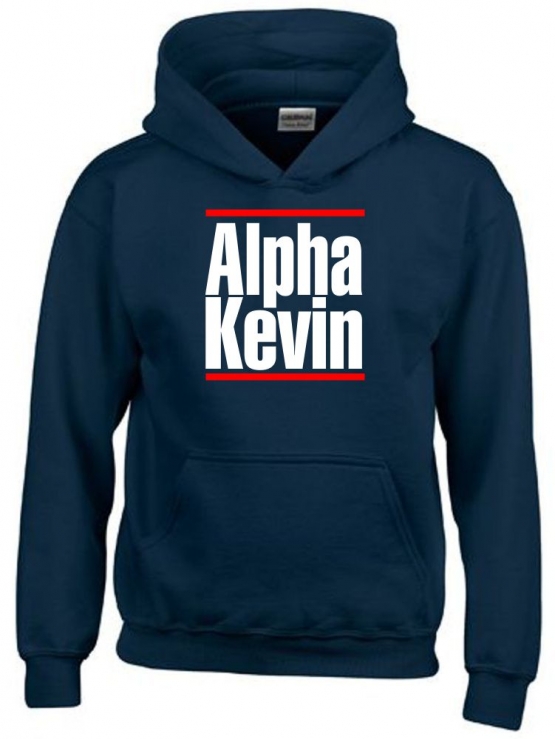 Alpha Kevin schwarz oder dunkelblau Hoodie Sweatshirt mit Kapuze oder T-Shirt Gr. S M L XL XXL 3XL und Kinder 152 164 cm