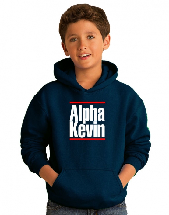 Alpha Kevin schwarz oder dunkelblau Hoodie Sweatshirt mit Kapuze oder T-Shirt Gr. S M L XL XXL 3XL und Kinder 152 164 cm