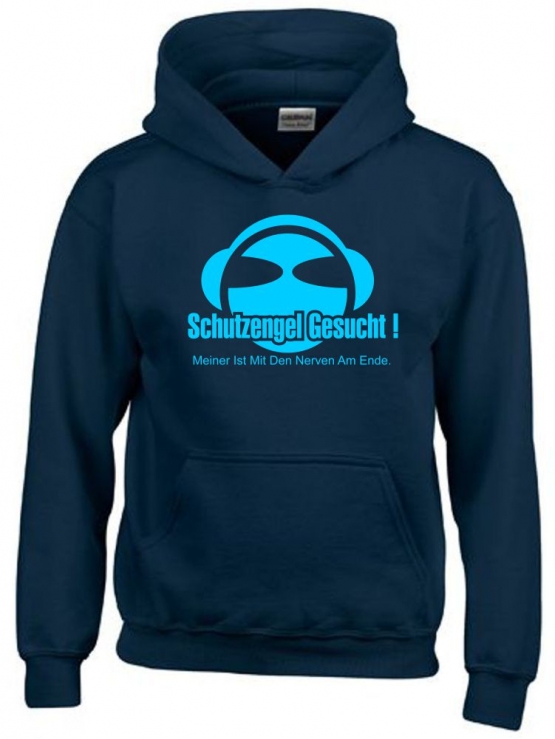 SCHUTZENGEL GESUCHT ! MEINER IST MIT DEN NERVEN AM ENDE. Hoodie Sweatshirt mit Kapuze Gr. 116 128 140 152 164 cm