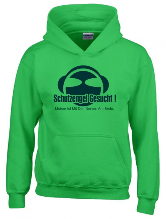 SCHUTZENGEL GESUCHT ! MEINER IST MIT DEN NERVEN AM ENDE. Hoodie Sweatshirt mit Kapuze Gr. 116 128 140 152 164 cm