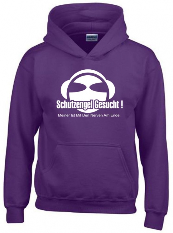 SCHUTZENGEL GESUCHT ! MEINER IST MIT DEN NERVEN AM ENDE. Hoodie Sweatshirt mit Kapuze Gr. 116 128 140 152 164 cm