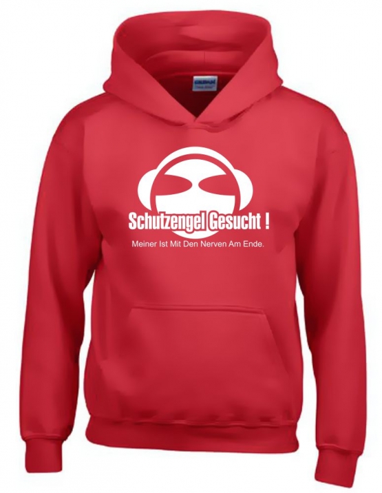 SCHUTZENGEL GESUCHT ! MEINER IST MIT DEN NERVEN AM ENDE. Hoodie Sweatshirt mit Kapuze Gr. 116 128 140 152 164 cm