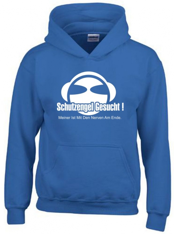 SCHUTZENGEL GESUCHT ! MEINER IST MIT DEN NERVEN AM ENDE. Hoodie Sweatshirt mit Kapuze Gr. 116 128 140 152 164 cm