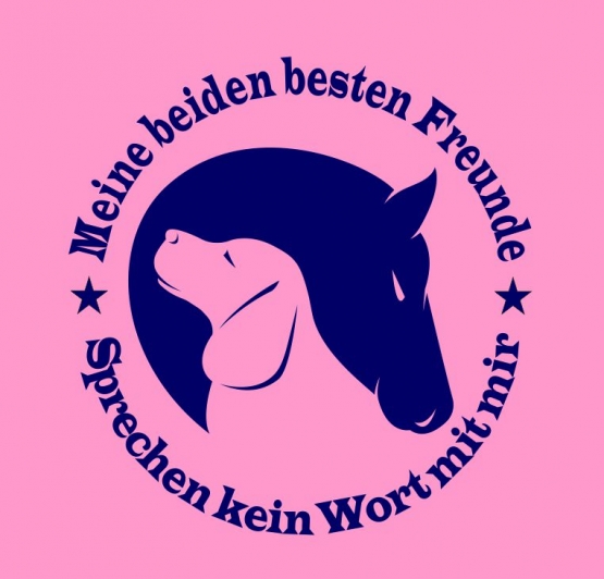 Meine beiden besten Freunde - sprechen kein Wort mit mir. Hoodie Sweatshirt mit Kapuze Gr. 116 128 140 152 164 cm Reiten Pferde