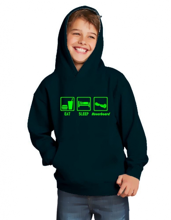 EAT SLEEP HOVERBOARD ! Hoodie Sweatshirt mit Kapuze Gr. 116 128 140 152 164 cm E-Scooter