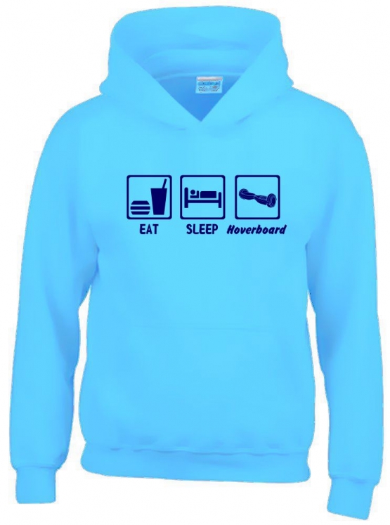 EAT SLEEP HOVERBOARD ! Hoodie Sweatshirt mit Kapuze Gr. 116 128 140 152 164 cm E-Scooter