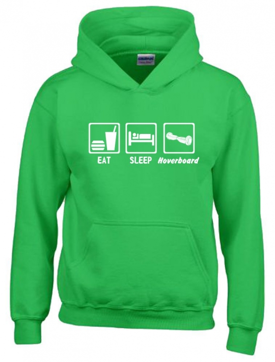 EAT SLEEP HOVERBOARD ! Hoodie Sweatshirt mit Kapuze Gr. 116 128 140 152 164 cm E-Scooter