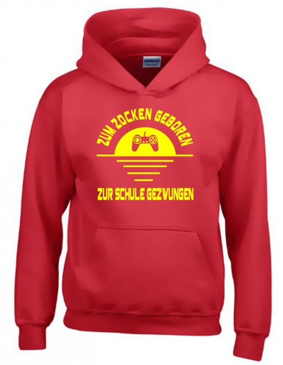 ZUM ZOCKEN GEBOREN - ZUR SCHULE GEZWUNGEN ! Hoodie Sweatshirt mit Kapuze Gr. 116 128 140 152 164 cm