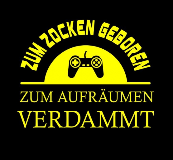 ZUM ZOCKEN GEBOREN - ZUM AUFRÄUMEN VERDAMMT ! Hoodie Sweatshirt mit Kapuze Gr. 116 128 140 152 164 cm