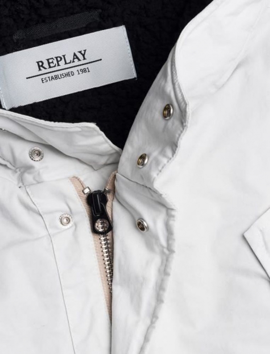 REPLAY Parka Teddyfutter Damen offwhite Gr. XS, S, M