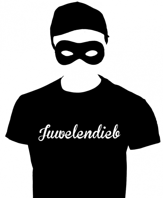 JUWELENDIEB Kostüm Einbrecher Set Maske, T-Shirt, Cap schwarz S M L XL XXL 3XL 4XL 5XL und Kinderkostüm 104 116 128 140 152 164cm