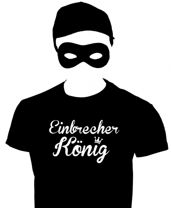 EINBRECHERKÖNIG Kostüm Einbrecher Set Maske, T-Shirt, Cap schwarz S M L XL XXL 3XL 4XL 5XL und Kinderkostüm 104 116 128 140 152 164cm