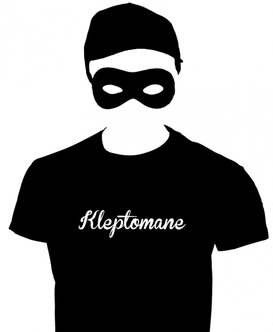 KLEPTOMANE Kostüm Einbrecher Set Maske, T-Shirt, Cap schwarz S M L XL XXL 3XL 4XL 5XL und Kinderkostüm 104 116 128 140 152 164cm