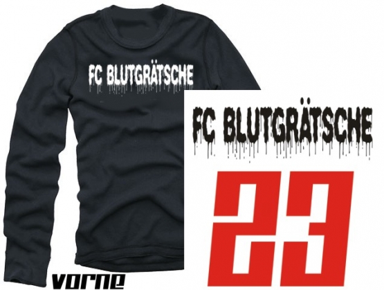 1.FC BLUTGRÄTSCHE langarm fussball t-shirt black S M L XL XXL